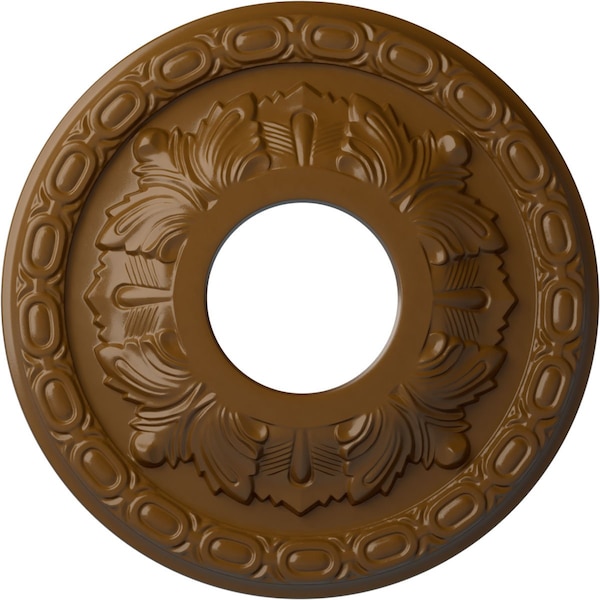 Ekena Millwork Leaf Ceiling Medallion (Fits Canopies up to 4 3/4"), 11 3/8"OD x 3 5/8"ID x 1 1/8"P, Smokey Topaz CM11LFSTF - main
